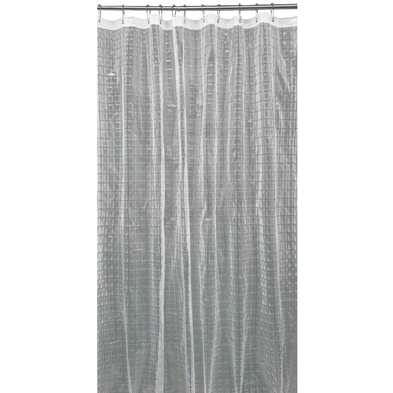 Bath Bliss Clear 3D Octagon Design Shower Curtain